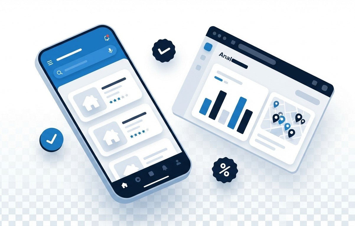 U Square app dashboard and mobile mockup
